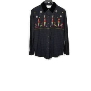 Casey & Max Plaid Christmas Button Up Size M